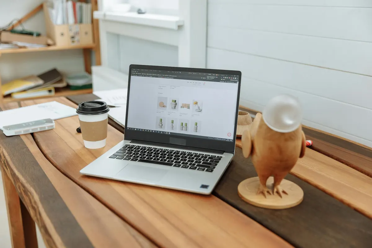 A clean small business website on a laptop screen